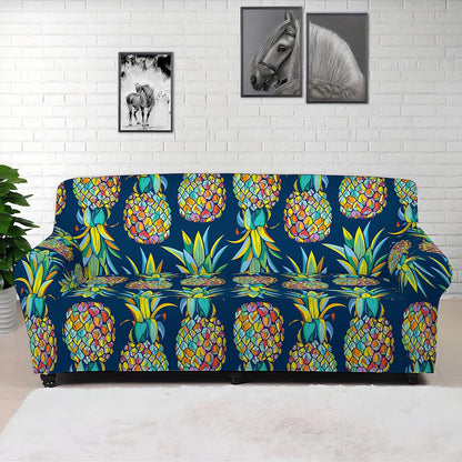 Colorful Pineapple Pattern Print Sofa Cover