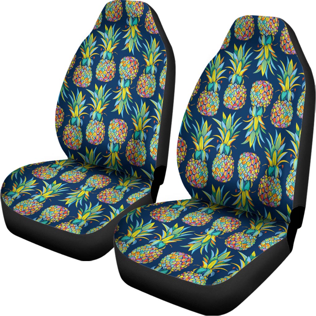 Colorful Pineapple Pattern Print Universal Fit Car Seat Covers