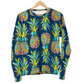 Colorful Pineapple Pattern Print Women's Crewneck Sweatshirt
