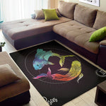 Colorful Pisces Sign Print Area Rug