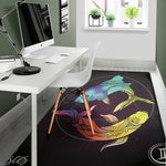 Colorful Pisces Sign Print Area Rug