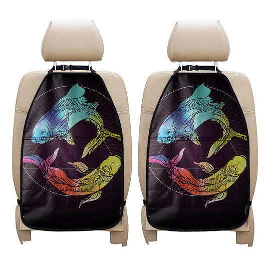 Colorful Pisces Sign Print Car Seat Organizers
