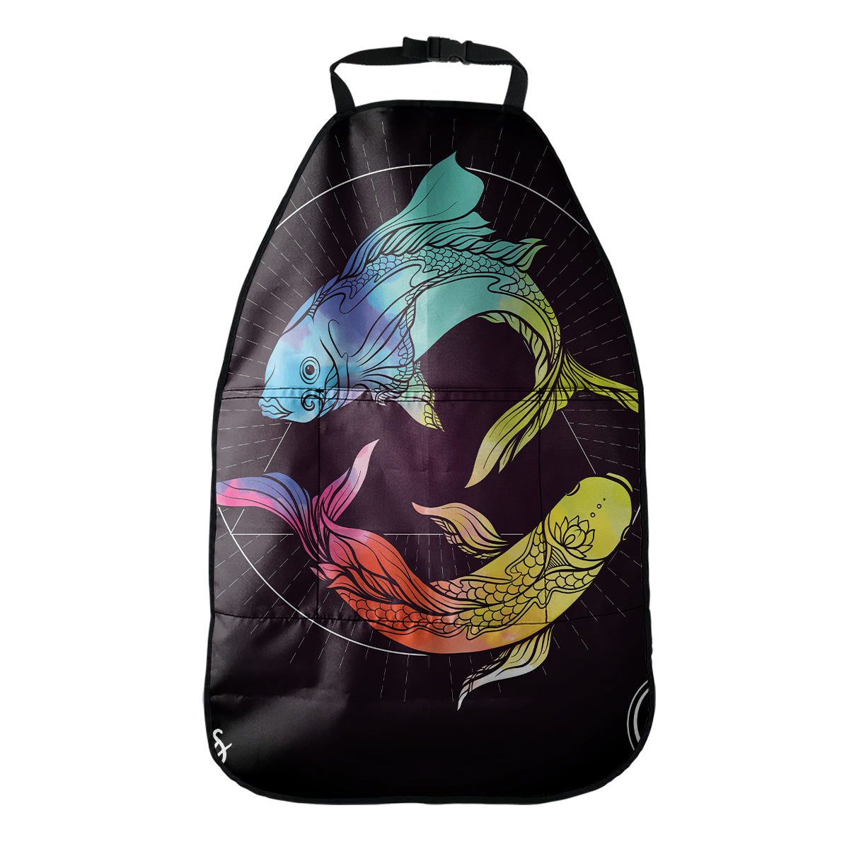 Colorful Pisces Sign Print Car Seat Organizers