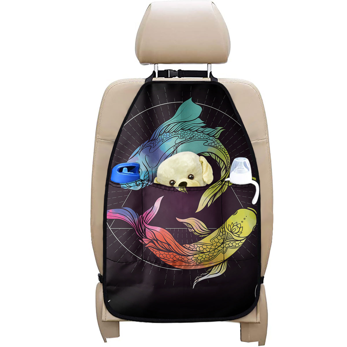 Colorful Pisces Sign Print Car Seat Organizers