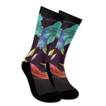Colorful Pisces Sign Print Crew Socks