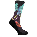 Colorful Pisces Sign Print Crew Socks