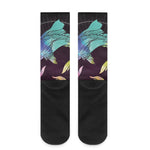 Colorful Pisces Sign Print Crew Socks