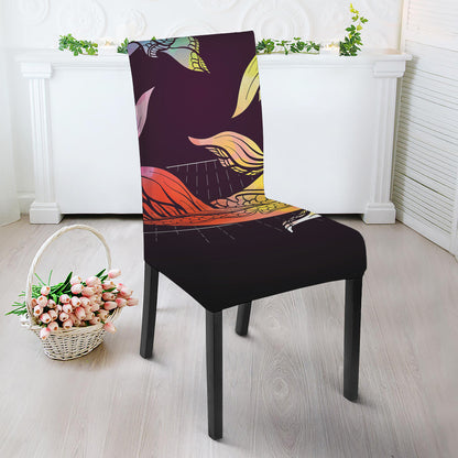 Colorful Pisces Sign Print Dining Chair Slipcover