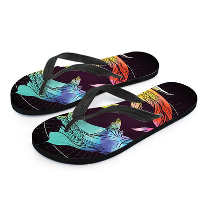Colorful Pisces Sign Print Flip Flops