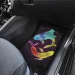 Colorful Pisces Sign Print Front and Back Car Floor Mats