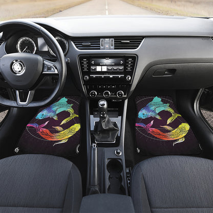 Colorful Pisces Sign Print Front Car Floor Mats