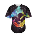 Colorful Pisces Sign Print Men's Baseball Jersey