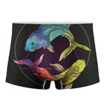 Colorful Pisces Sign Print Men's Boxer Briefs