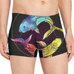 Colorful Pisces Sign Print Men's Boxer Briefs
