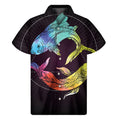 Colorful Pisces Sign Print Men's Short Sleeve Shirt