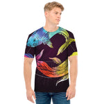 Colorful Pisces Sign Print Men's T-Shirt