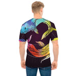 Colorful Pisces Sign Print Men's T-Shirt