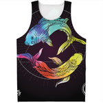 Colorful Pisces Sign Print Men's Tank Top