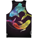 Colorful Pisces Sign Print Men's Tank Top