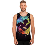 Colorful Pisces Sign Print Men's Tank Top