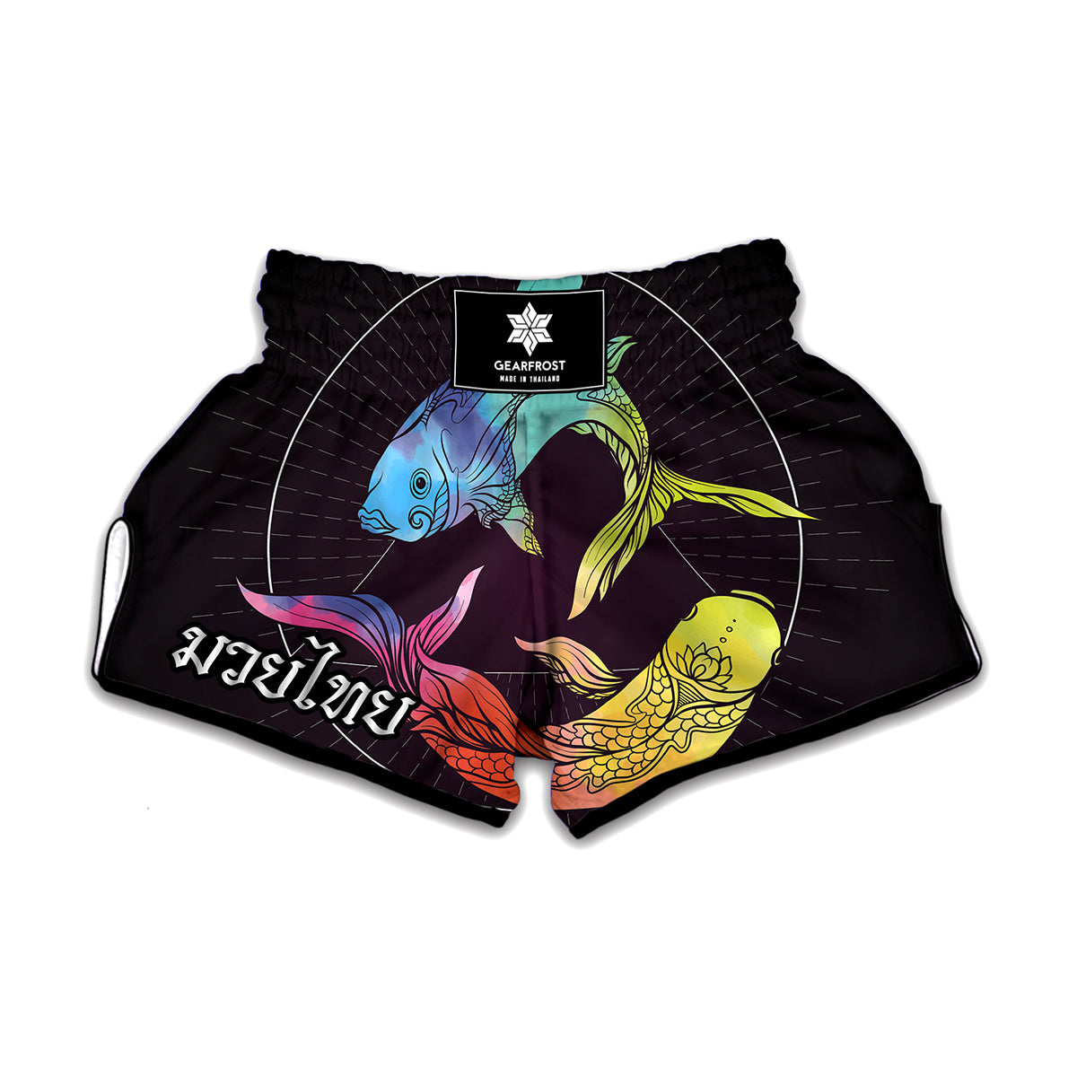 Colorful Pisces Sign Print Muay Thai Boxing Shorts