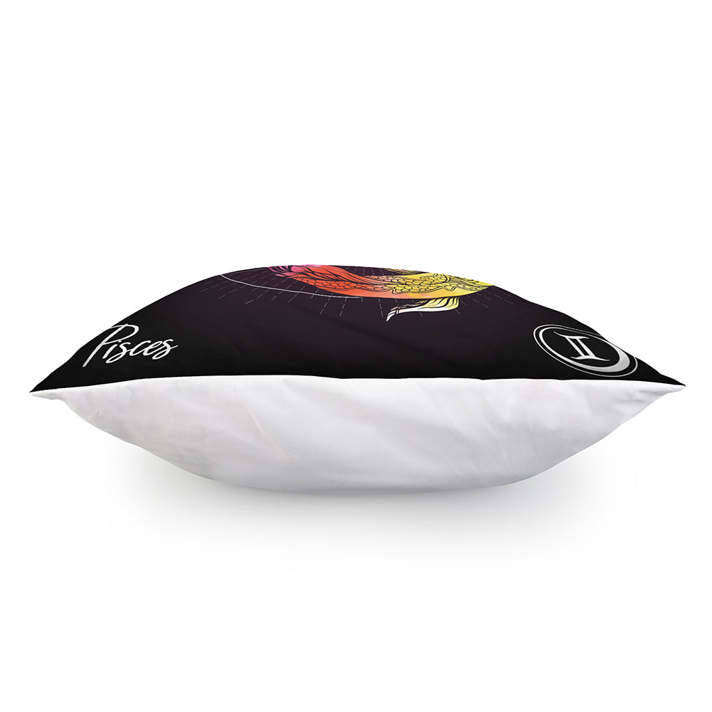 Colorful Pisces Sign Print Pillow Cover