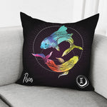 Colorful Pisces Sign Print Pillow Cover