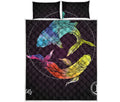 Colorful Pisces Sign Print Quilt Bed Set