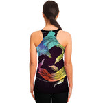 Colorful Pisces Sign Print Women's Racerback Tank Top