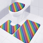 Colorful Plastic Building Blocks Print 3 Piece Bath Mat Set