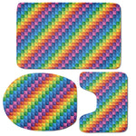 Colorful Plastic Building Blocks Print 3 Piece Bath Mat Set