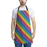 Colorful Plastic Building Blocks Print Apron