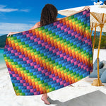 Colorful Plastic Building Blocks Print Beach Sarong Wrap