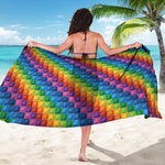 Colorful Plastic Building Blocks Print Beach Sarong Wrap
