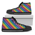 Colorful Plastic Building Blocks Print Black High Top Sneakers