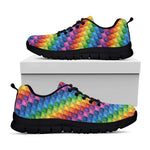 Colorful Plastic Building Blocks Print Black Sneakers