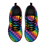 Colorful Plastic Building Blocks Print Black Sneakers