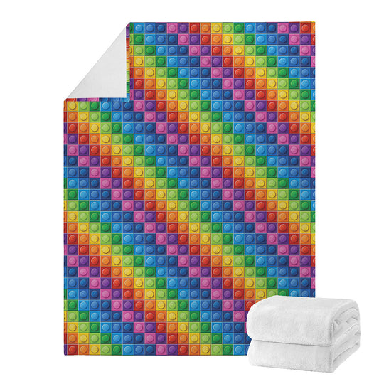 Colorful Plastic Building Blocks Print Blanket