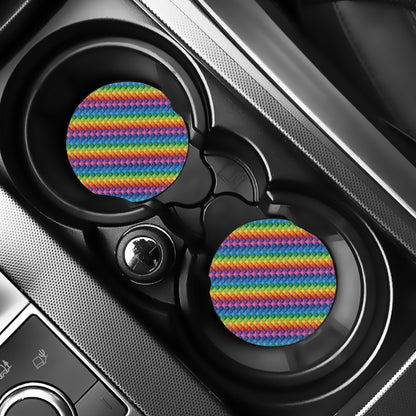 Colorful Plastic Building Blocks Print Car Coasters