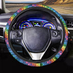 Colorful Plastic Building Blocks Print Car Steering Wheel Cover