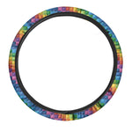 Colorful Plastic Building Blocks Print Car Steering Wheel Cover