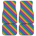Colorful Plastic Building Blocks Print Front and Back Car Floor Mats