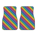 Colorful Plastic Building Blocks Print Front Car Floor Mats