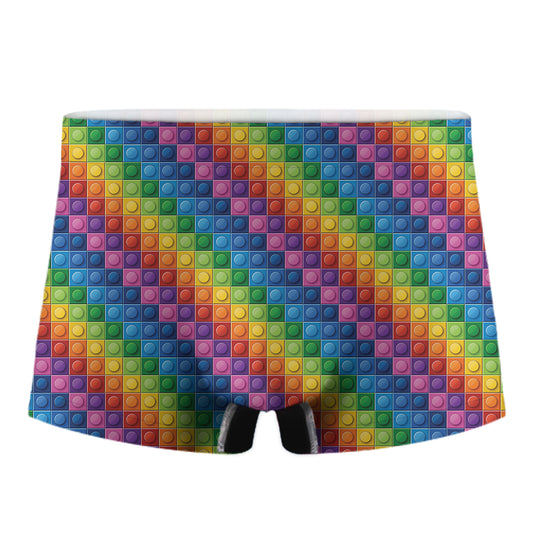 Colorful Plastic Building Blocks Print Men's Boxer Briefs