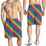 Colorful Plastic Building Blocks Print Men's Shorts
