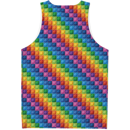 Colorful Plastic Building Blocks Print Men's Tank Top