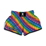 Colorful Plastic Building Blocks Print Muay Thai Boxing Shorts