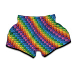 Colorful Plastic Building Blocks Print Muay Thai Boxing Shorts