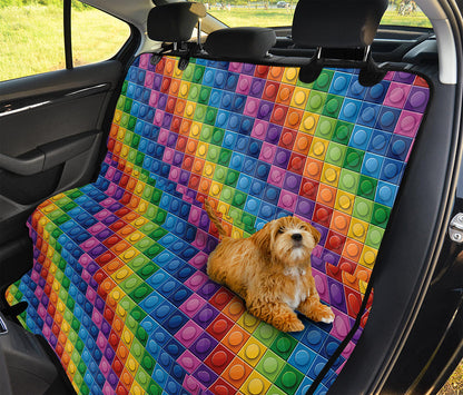 Colorful Plastic Building Blocks Print Pet Car Back Seat Cover