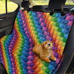 Colorful Plastic Building Blocks Print Pet Car Back Seat Cover